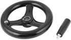 16mmx160mm Black 3 Spoked Lathe Handwheel Hand Wheel with M10 Handle