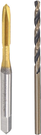 M3 x 0.5 Spiral Point Plug Threading Tap, Titanium Coated H2 Ground Threads, 2.5mm High Speed Steel Straight Shank Twist Drill Bits Set