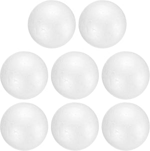 8 Pcs White Foam Balls, 3 Inch Polystyrene Craft Foam Balls Solid Round Ball for Art, Household, DIY, Party Decorations