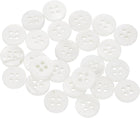 25pcs Natural Shell Buttons, 4 Hole Mother of Pearl Buttons 10mm Sewing Craft Button for Shirt Bag DIY Sewing Crafts Decoration, Bright White