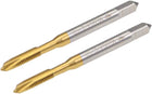 Spiral Point Plug Threading Tap M3.5 x 0.6 Thread, Ground Threads H2 3 Flutes, High Speed Steel HSS 6542, Titanium Coated, Metric Screw Taps Tapping Bit for Thread Repair, 2pcs