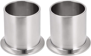 304 Stainless Steel Fitting Long Weld Clamp Ferrule Fits Clamp 44mm x 50mm 2Pcs