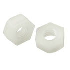 10 Pcs White Plastic 5mm Inner Dia Hexagonal Fasteners Screw Nuts