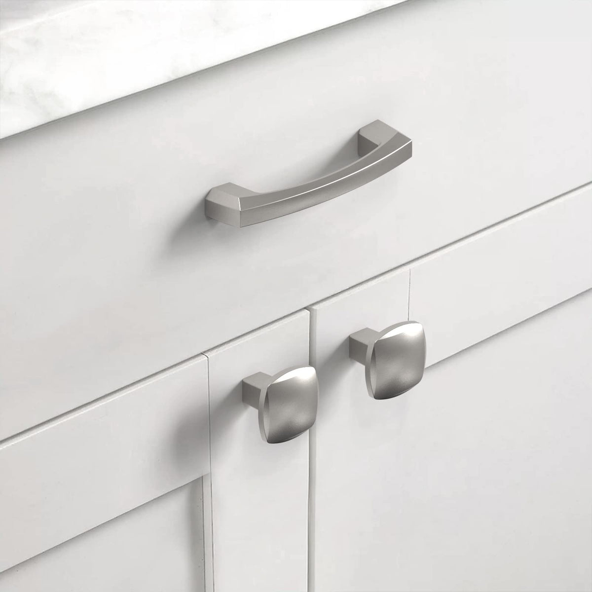 LinkMejor 10 Pack Brushed Satin Nickel Kitchen Cabinet Knobs