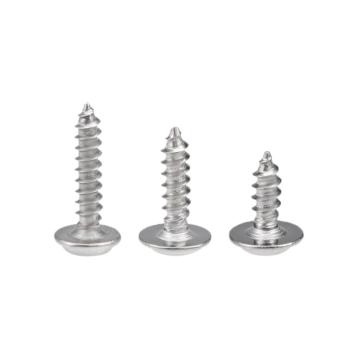 Phillips Pan Head with Washer Screw, 2x6mm, 2x8mm and 2x10mm Self Tapping Screws 304 Stainless Steel Fasteners Bolts 150pcs