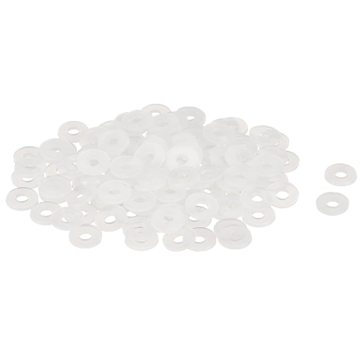 120Pcs M3 Nylon Flat Washers 3mm ID 8mm OD 1mm Thick Plain Washer Grommets Plastic Sheet Gasket Fastener Sealing Spacer Gasket Ring, White