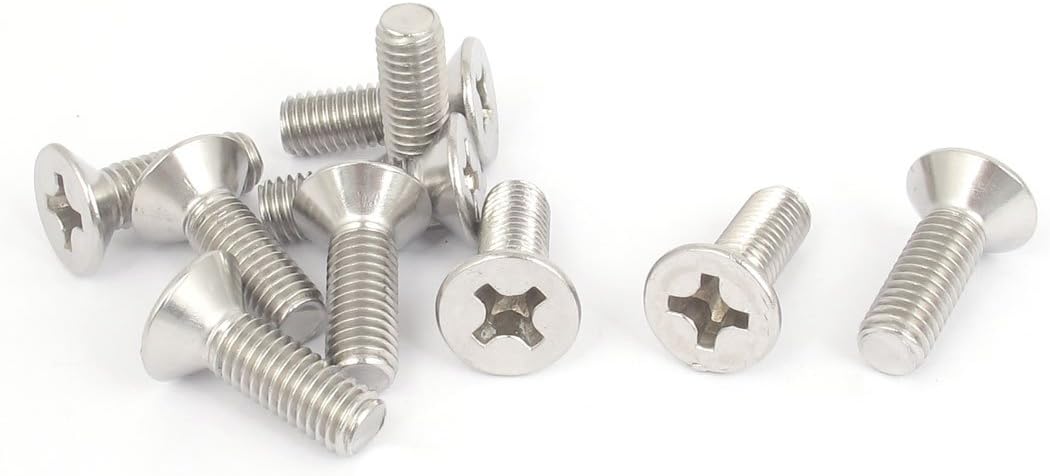 M8 x 25mm Phillips Flat Head Countersunk Bolts Machine Screws 10pcs