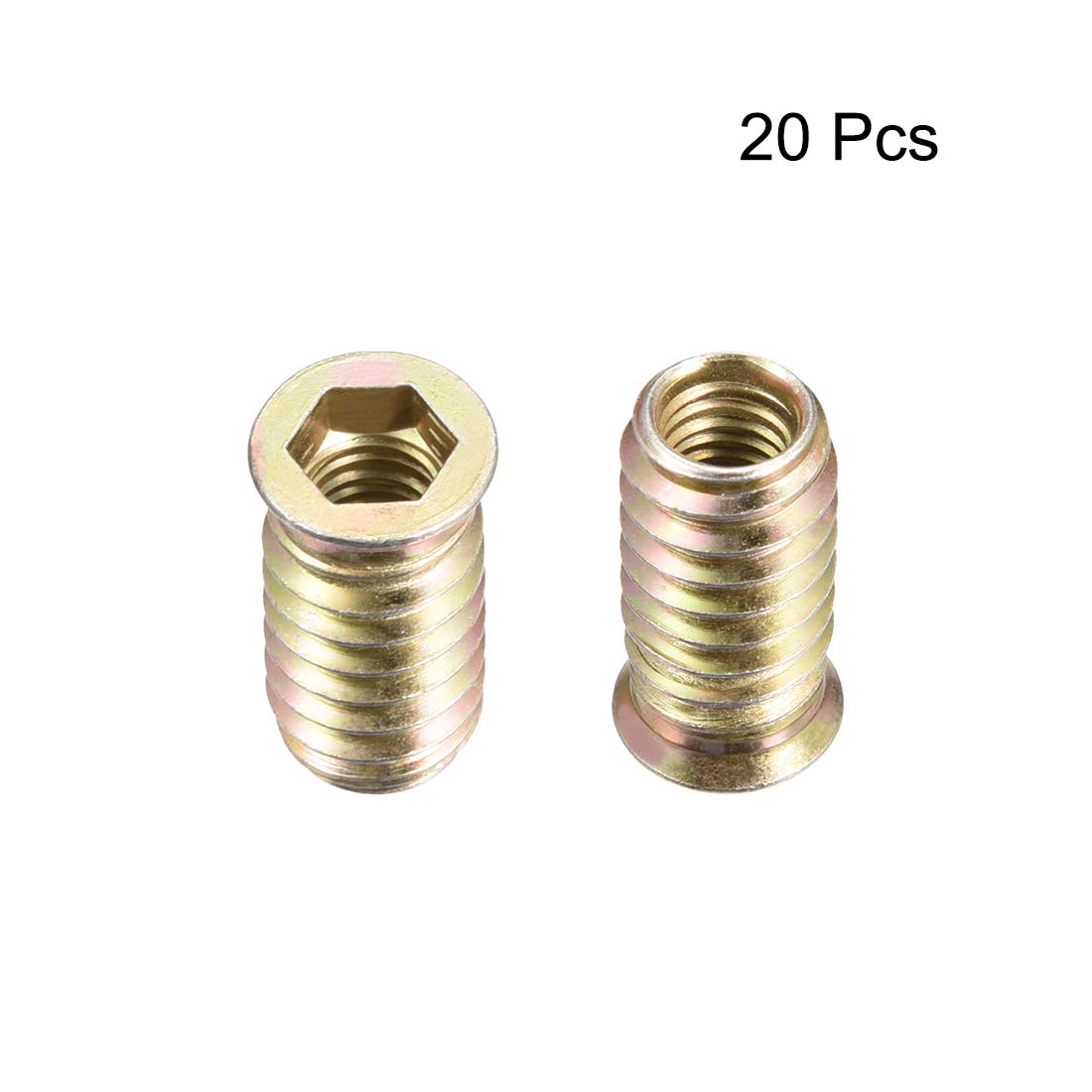 Tømmermøbel M8x17mm tråddekkende skruer Nuts Interface sekskant mutter akseldrift 20stk