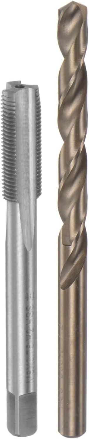 Tap & Bit Sets, M8 x 0.75 H2 Left Hand Straight Flute Machine Thread Milling Tap, 7.2mm M35 Cobalt High Speed Steel (HSS-CO) Twist Drill Bit