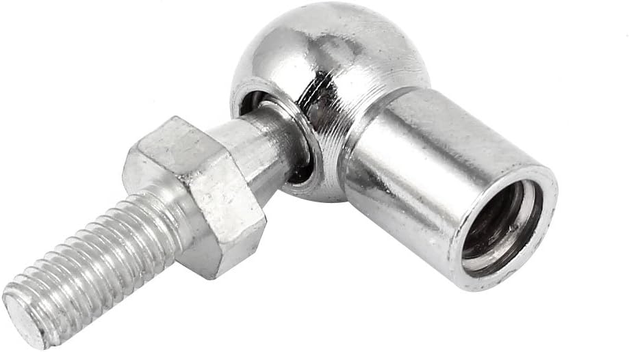 Rod End Ball Bearing with Stud, Right-Hand Female Thread M10x1.5mm and Right-Hand Male Thread M8x1.25mm, L-Shape Ball Socket Endfitting