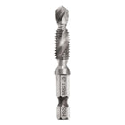 Combination Drill and Tap Bit, Metric M8 x 1.25 Thread 1/4" Hex Shank, Threading Screw Taps Spiral Flute Machine Drilling Tapping Tool, High Speed Steel (HSS) 6542