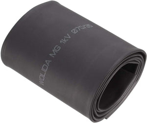 Black 70mm Diameter 110mm Flat Width 2:1 Polyolefin Tube Sleeving Heat Shrink Tubing 1M