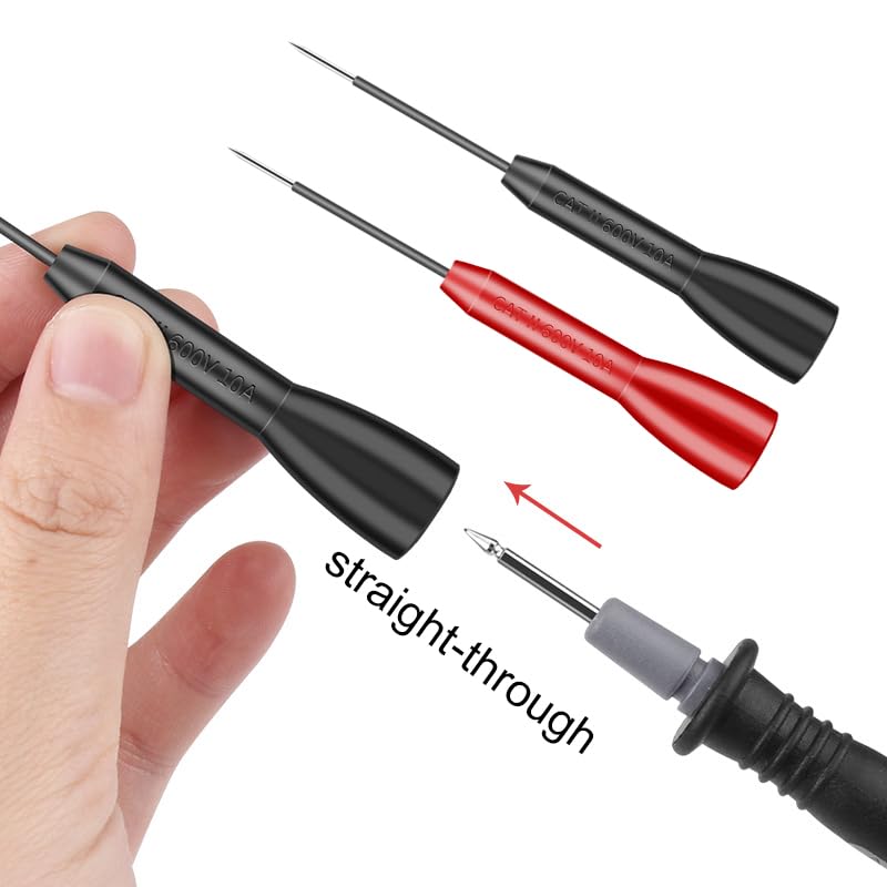 4 Pack 2mm Utvidet multimeter Nåletester, 600V/10A Ikke-skadeleg