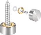 Mirror Screws Decorative Caps Cover Nails Brushed Stainless Steel 10mm 8pcs