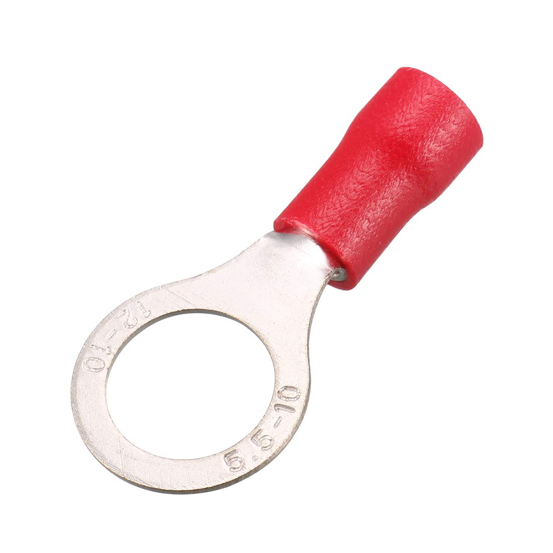 RV5.5-10 Insulated Electrical Crimp Terminal, Ring Spade Wire Connector for AWG12-10 10Pcs