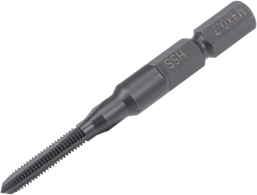 Metric Machine Tap M4 Thread 0.7 Pitch H2 3 Flutes Hex Shank High Speed Steel