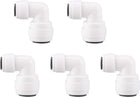 5pcs Elbow 1/4 Inch Tube OD to 3/8 Inch Tube OD Quick Connect Tube Fittings Water Purifiers Push in to Connector Filter Tubing Hose Pipe Joint for RO Reverse Osmosis System
