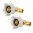 LinkMejor 2 Pack Female NPT Swivel Elbow, PEX 1/2" x 1/2" NPSM Female Threaded Brass Barb Crimp Fittings, Full Port for PEX-B pipes, NSF/ANSI 61 NSF 372 Certificate, ASTM F1807 Certified