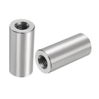 5Pcs M8 Round Connector Nuts, 304 Stainless Steel Coupling Nut 35mm/1.38" Length Sleeve Rod Bar Stud Nut for Bracket, M8x35x16mm