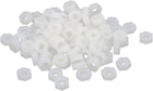 M5 Female Thread Nylon Hexagon Hex Nut Fastener grey white 100PCS