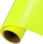 Fluorescent Yellow Heat Transfer Vinyl, 12 Inch x 5ft Iron-on Vinyl Roll for Decal Cutting, Signs, Scrapbooking, DIY Craft, Home Decoration