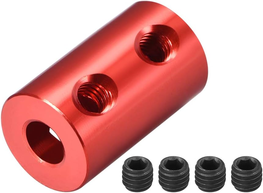 2mm to 5mm Bore Rigid Coupling Set Screw L20XD12 Aluminum Alloy,Shaft Coupler Connector,Motor Accessories,Red