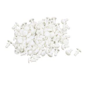 Panel 6.4mm Head Dia Nylon Push Clips Fasteners Rivets White 100Pcs