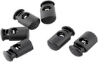 LinkMejor® Plastic Single Hole Spring Loaded Clothes Sliding Cord Lock Stopper 6pcs Black