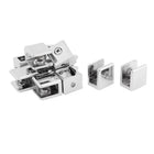 Glass Shelf Bracket Adjustable Metal Door Cabinet Clamp Clip Holder for Max 10mm Thickness 12pcs