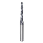 Tapered Ball Nose End Mill CNC Router Bit, 1.5mm Radius 1/4" Shank Solid Carbide TiAlN Coated Upcut Spiral 2 Flutes Cutter Milling Tool, 3mm Dia 3" Total Length