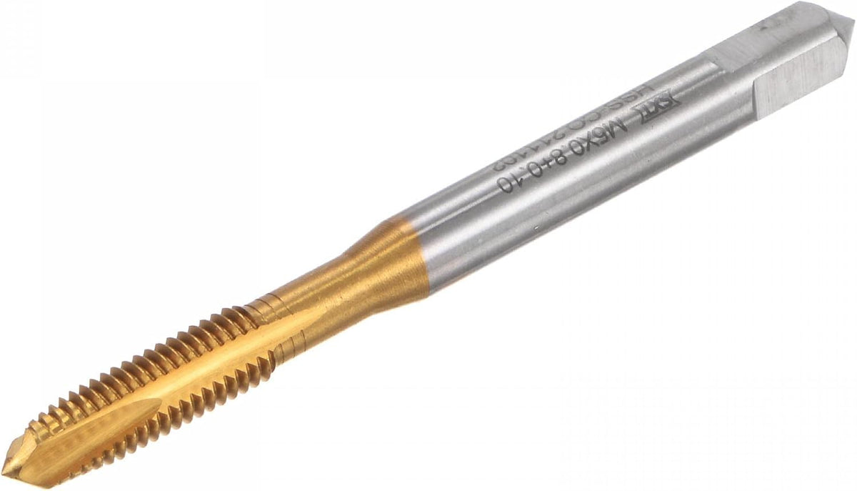Spiral Point Taps, M5 x 0.8 + 0.1 Metric Titanium Coated Cobalt High Speed Steel Machine Thread Milling Screw Threading Tap