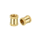 Knurled Insert Nuts - 100Pcs M3 x 5mm Length x 4mm OD Female Thread Brass Threaded Insert Embedment Nut for 3D Printer