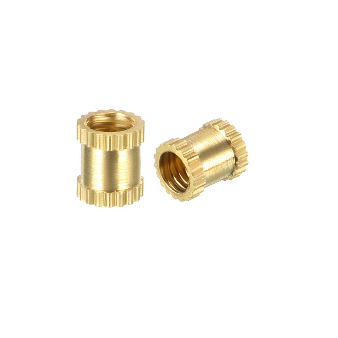 Knurled Insert Nuts - 10Pcs M3 x 5mm Length x 4mm OD Female Thread Brass Threaded Insert Embedment Nut for 3D Printer