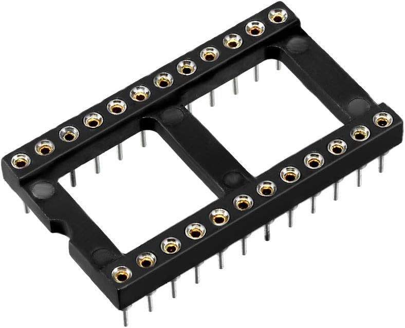 20pcs DIP IC Chip Socket Adaptor Soldering 2.54mm Pitch 15.24mm Row Pitch 2 Row 24 Round Pins