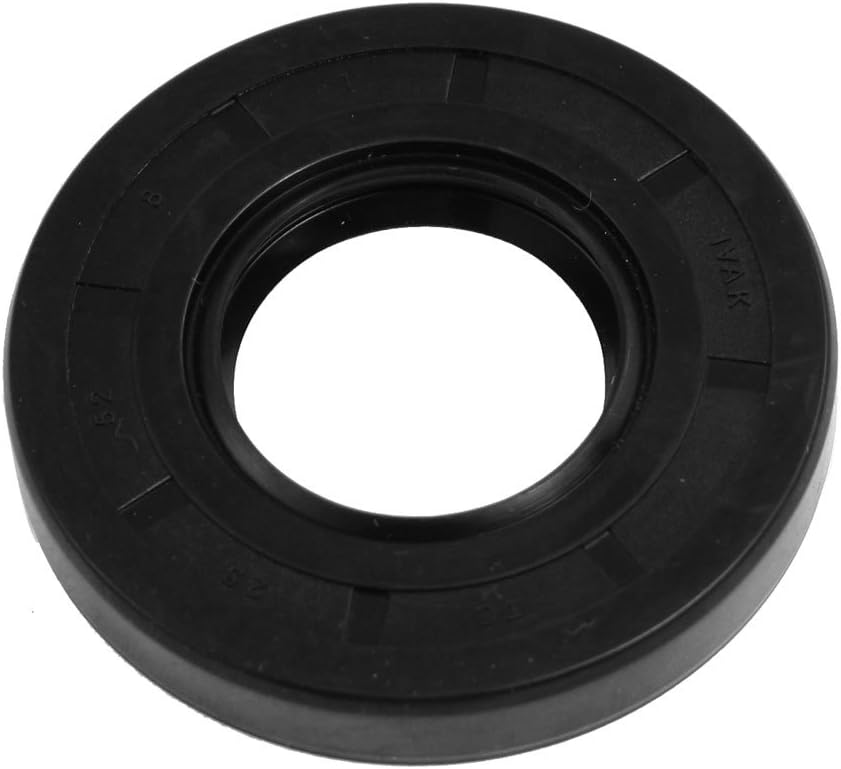 Oil Seal, TC 25mm x 52mm x 8mm Nitrile Rubber Cover Double Lip with Spring for mechanical motive Axle Shaft, Black Pack of 1