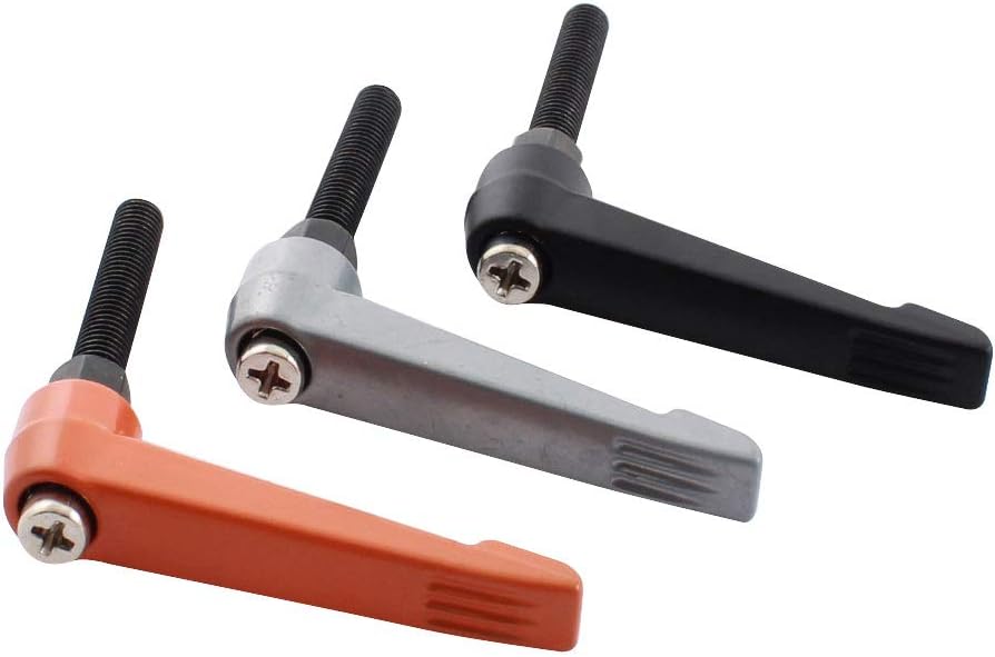 Machinery M6 Male Thread Adjustable Tri-Color Knob Handle Lever 3PCS