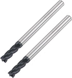 Square Nose End Mill, 4mm Tip Dia Solid Carbide AlTiN Coated CNC Router Bits 4 Flute Spiral Milling Cutter HRC45 with 4mm Shank 50mm (2-inch) Length, 2pcs