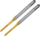 2pcs Metric Thread Taps M2 x 0.4 H2 Titanium Coated High Speed Steel Straight Flute Screw Thread Milling Machine Taps Threading Tapping Repair Tool
