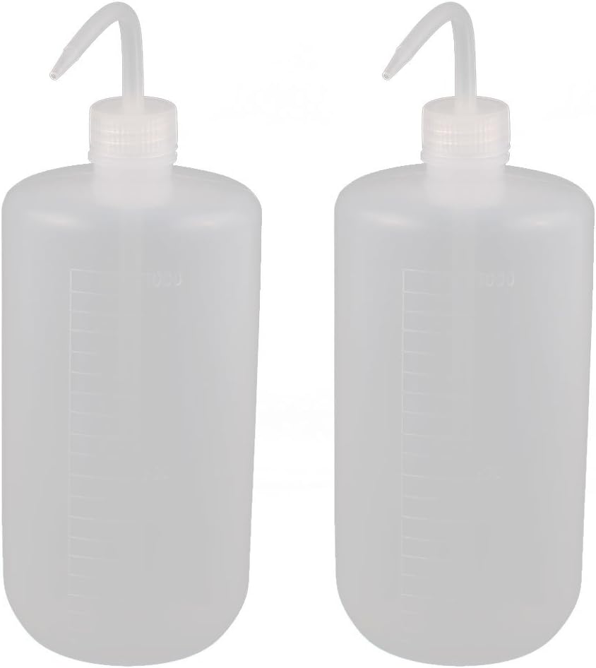 2Pcs 1000ml Soft Plastic Sharp Beak Elbow Squeeze Bottle Succulents Watering Clear