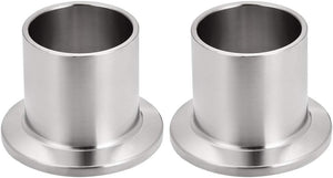 304 Stainless Steel Fitting Long Weld Clamp Ferrule Fits Clamp 28mm x 30mm 2Pcs