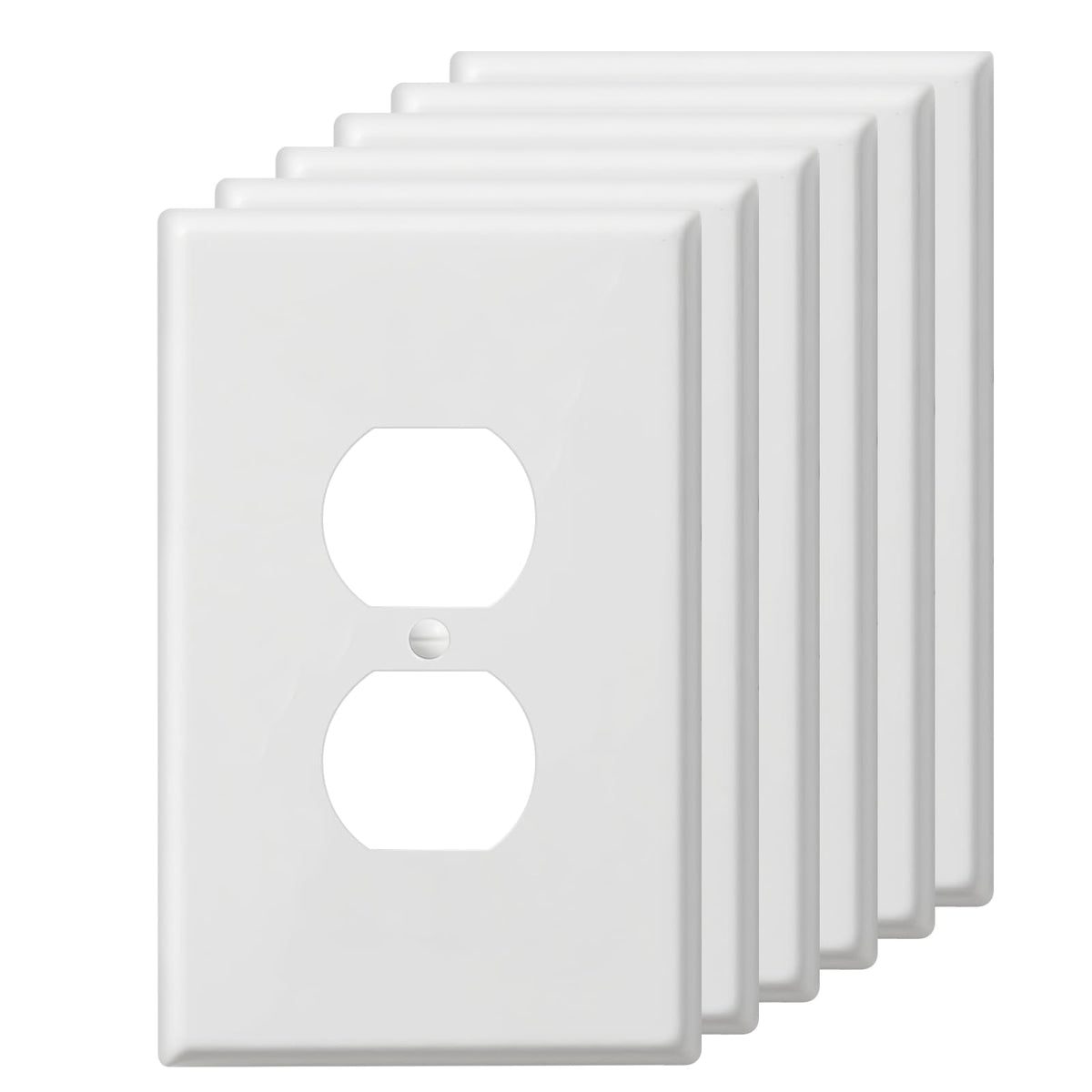 6Pack Oversized Duplex Receptacle Outlet Wall Plate, Jumbo Outlet Covers