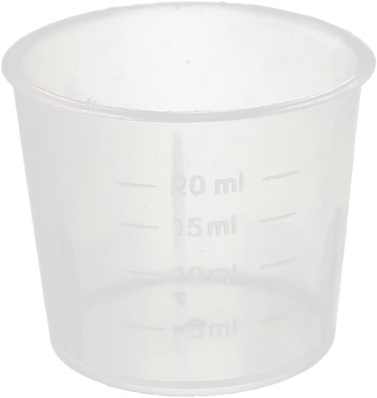 5 Pcs 20mL Laboratory Transparent Plastic Liquid Container Measuring Cup Beaker