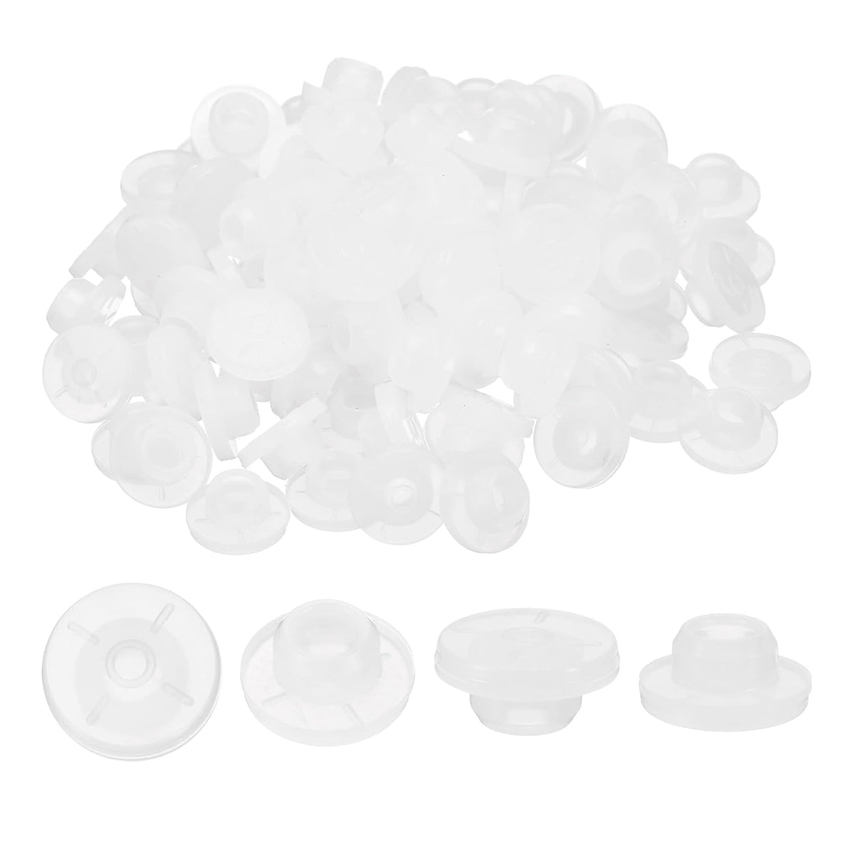 7.5 mm/0.3 inch Vials Rubber Stoppers, 200 Pcs Mushroom Silicone Bottle Stopper Self-Healing Injection Ports Seal for Glass Vial and Liquid Culture Jars, White