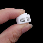 LinkMejor Plastic Household Spring Stop Double Holes Lanyard Cord Locks End 20pcs White