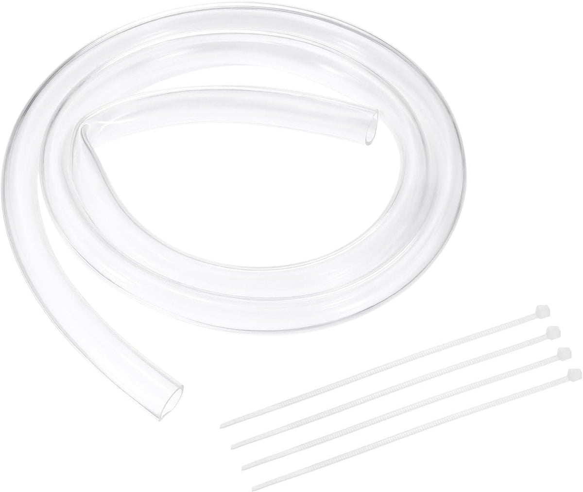 Flexible PVC Tubing, 23mm ID x 29mm OD - 6.6 Feet Long Clear Vinyl Water Pipe, Lightweight Plastic Hose Water Pipe with Zip Ties for Aquaponics, Air Hose, Irrigation