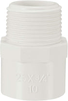 25mm Slip x 3/4 PT Male Thread PVC Pipe Fitting Adapter Connector for Cold-water Pressure Distribution Systems 5pcs