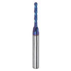 Ball Nose End Mill CNC Router Bit, 1/16" Radius 1/4" Shank Solid Carbide Nano Coated Upcut Spiral 2 Flutes Cutter Milling Tool, 1/8" Dia 2-1/2" Total Length