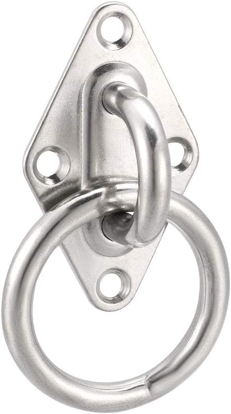 Stainless Steel Ceiling Hook with Ring Pad Eye Plate Hardware 78mmX47.5mm Staple Hooks Loop Wall Mount