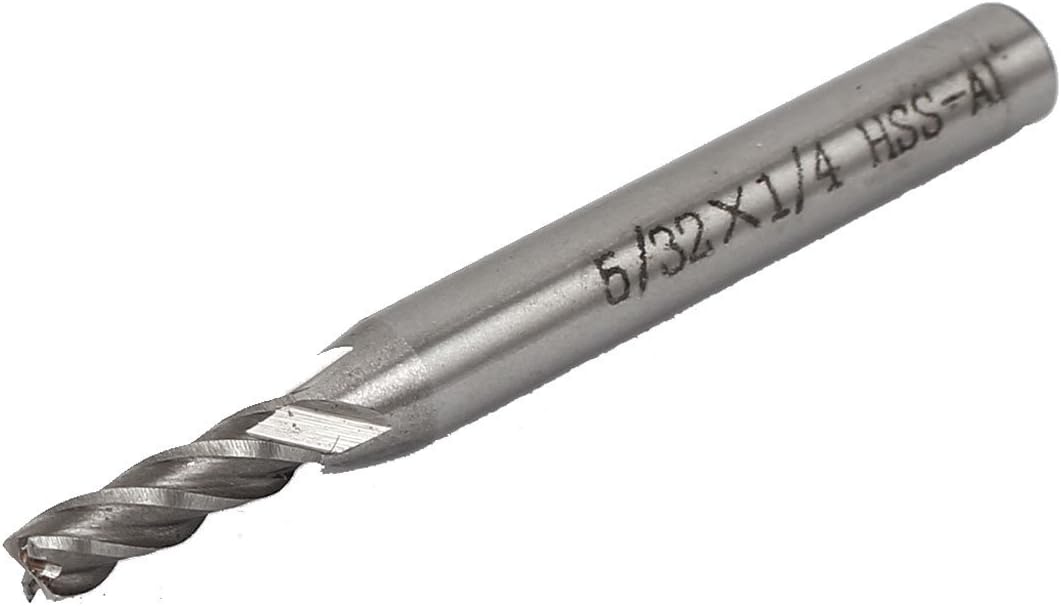 5/32" x 1/4" HSS-AL CNC 4 Flutes Cylindrical Spiral Router Bit End Mill Cutter