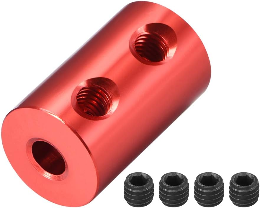 3.17mm to 4mm Bore Rigid Coupling Set Screw L20XD12 Aluminum Alloy,Shaft Coupler Connector,Motor Accessories,Red